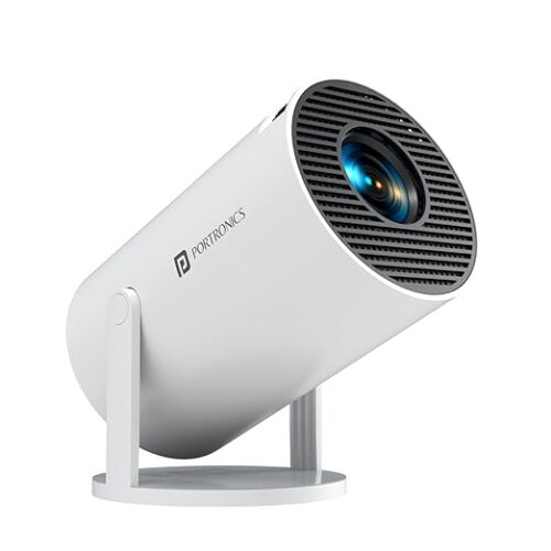51bGfdFAG5L._SX522_ Portronics Beem 440 Smart LED Projector with 720p HD Resolution, Rotatable Design, Built-in Streaming Apps (Netflix, Prime Video, Hotstar), 2000 Lumens, Screen Mirroring, 3 Watts Speaker