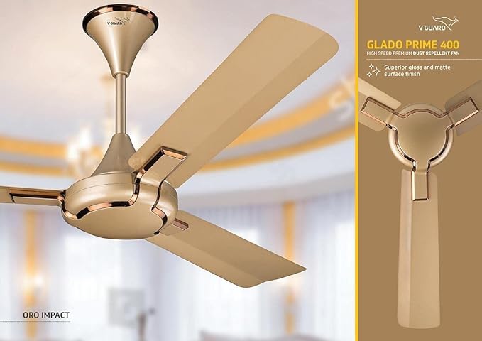 V-Guard Glado Prime 400 1200 mm 3 Blade Ceiling Fan Oro Impact 1200 mm Silent Operation 3 Blade Ceiling Fan