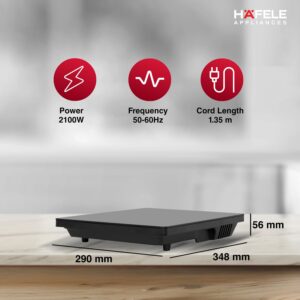 Hafele Magnechef Induction Cooktop |2100W High Power | Ceramic Glass Plate | Auto Cook Menus | Intuitive Touch Control | 2 Year Warranty | Black