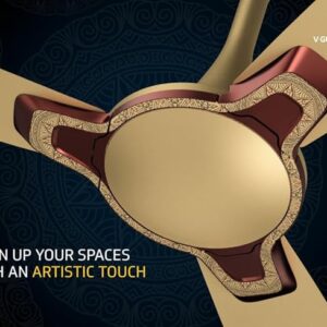 V Guard Romanza Art 1200MM 400Rpm Premium Decorative Cieling Fan(Oro Impact Indian Art)