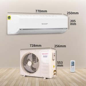 SHARP 1 Ton 3 Star 5-in-1 Convertible, Turbo Cool Technology, Anti-Corrosive Gold Fin Coating, Inverter Split AC, AH-SI12V3B-GC