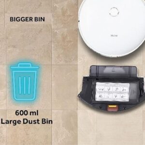 Haier Robot Vacuum Cleaner with Wet Mopping, 2-in-1 with App & Voice Control, Auto Recharge, Strong 2200 PA Suction, and Long Life 2600 Battery, 1.6 Hours, Silver