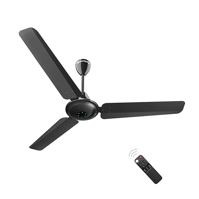atomberg Ikano 1200mm BLDC Ceiling Fan with Remote | 5 star | High Air Delivery | LED Speed Indicator | Low Noise | Timeless Design with Power Saving | 2 Year Warranty|Gloss Black