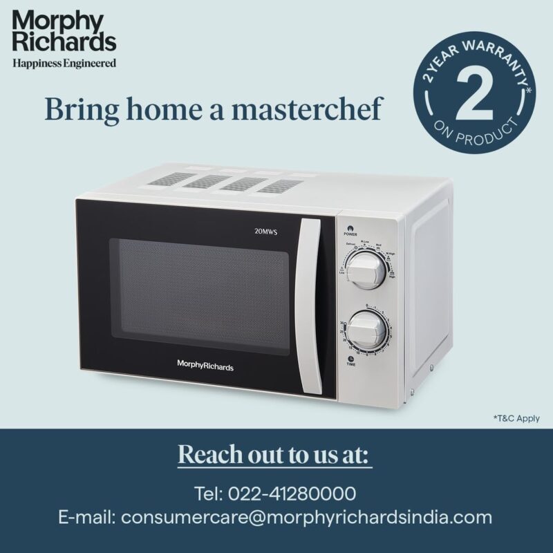 Morphy Richards 20 Litres Solo Microwave Oven with Large Turntable (20MWS, White)