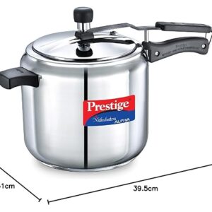 Prestige Nakshatra Alpha Stainless Steel Inner Lid Pressure Cooker, 5 Litres, Stainless Steel, 5 Liter