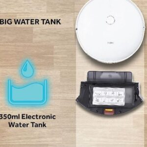 Haier Robot Vacuum Cleaner with Wet Mopping, 2-in-1 with App & Voice Control, Auto Recharge, Strong 2200 PA Suction, and Long Life 2600 Battery, 1.6 Hours, Silver