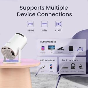 Portronics Beem 440 Smart LED Projector with 720p HD Resolution, Rotatable Design, Built-in Streaming Apps (Netflix, Prime Video, Hotstar), 2000 Lumens, Screen Mirroring, 3 Watts Speaker