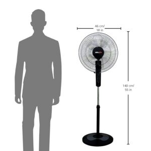 IBELL CHROME10 5 Leaf Pedestal Fan with Timer. High Speed motor - Black