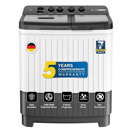 Bosch 8KG 5 Star Semi Automatic Top Loading Washing Machine (Spin Drum Safety Disk, Unique Impeller,WJZ801W0IN)