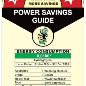 Bosch 8KG 5 Star Semi Automatic Top Loading Washing Machine (Spin Drum Safety Disk, Unique Impeller,WJZ801W0IN)