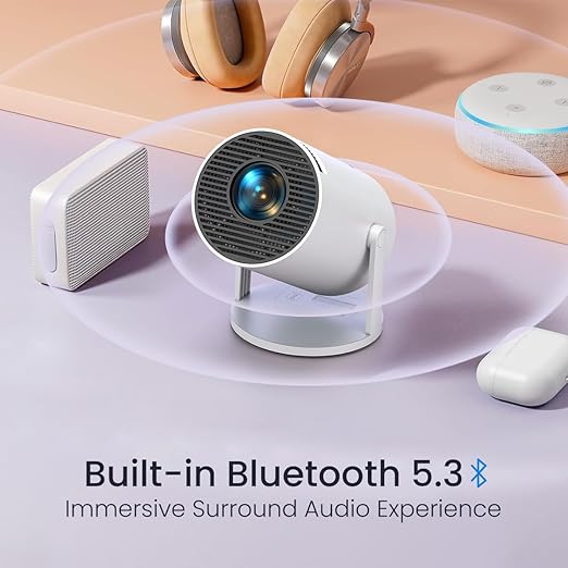 Portronics Beem 440 Smart LED Projector with 720p HD Resolution, Rotatable Design, Built-in Streaming Apps (Netflix, Prime Video, Hotstar), 2000 Lumens, Screen Mirroring, 3 Watts Speaker