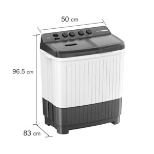 Bosch 8KG 5 Star Semi Automatic Top Loading Washing Machine (Spin Drum Safety Disk, Unique Impeller,WJZ801W0IN)