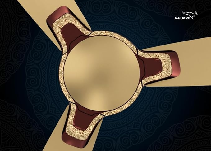 V Guard Romanza Art 1200MM 400Rpm Premium Decorative Cieling Fan(Oro Impact Indian Art)