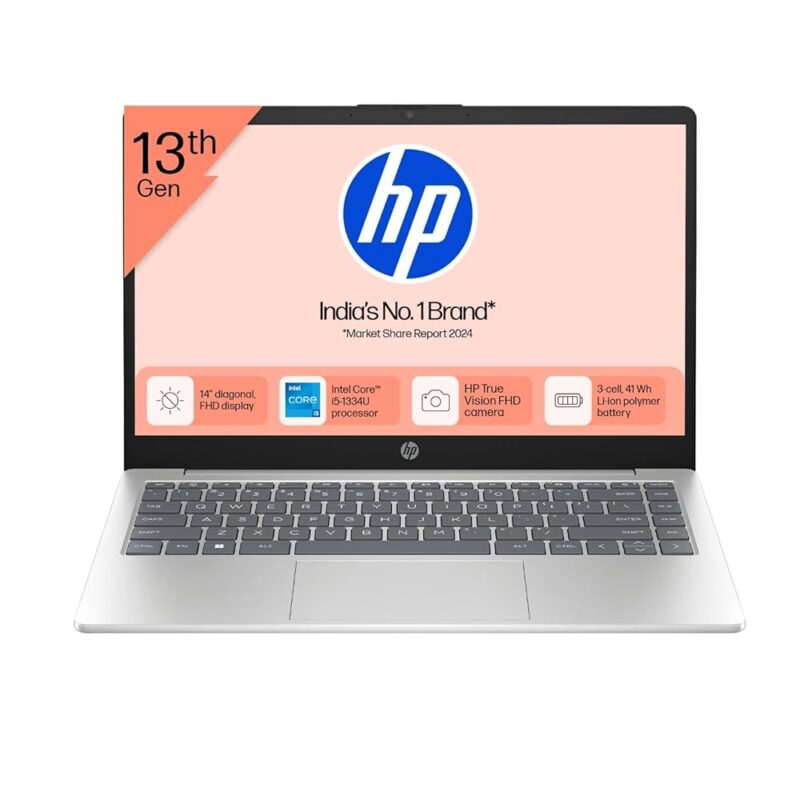 HP 14inch13th Gen Intel Core i5-1334U Laptop (16GB DDR4512GB SSD) Anti-Glare Micro-Edge 14/35.6cm FHD Win11 M365 Basic(1yr)Office Home24 Silver1.4kg FHD Camera w/Privacy Shutter 14-EP0340TU