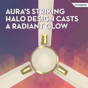Crompton HIGHSPEED AURA 1200 mm Ceiling Fan for Home | Designer | 1 Star Rated | Energy Efficient | 370RPM | Superior Air Delivery | 2 years Manufacturer Warranty