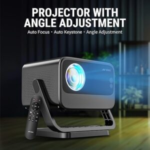 Ant Esports View 822 Smart LED Projector - Black | Auto-Focus 1080P Native & 4K Support, 5000 Lumens, WiFi, Android 9, BT, Remote, Upto 176", Built-in OTT (Netflix, Prime Video), Speaker 2x3W