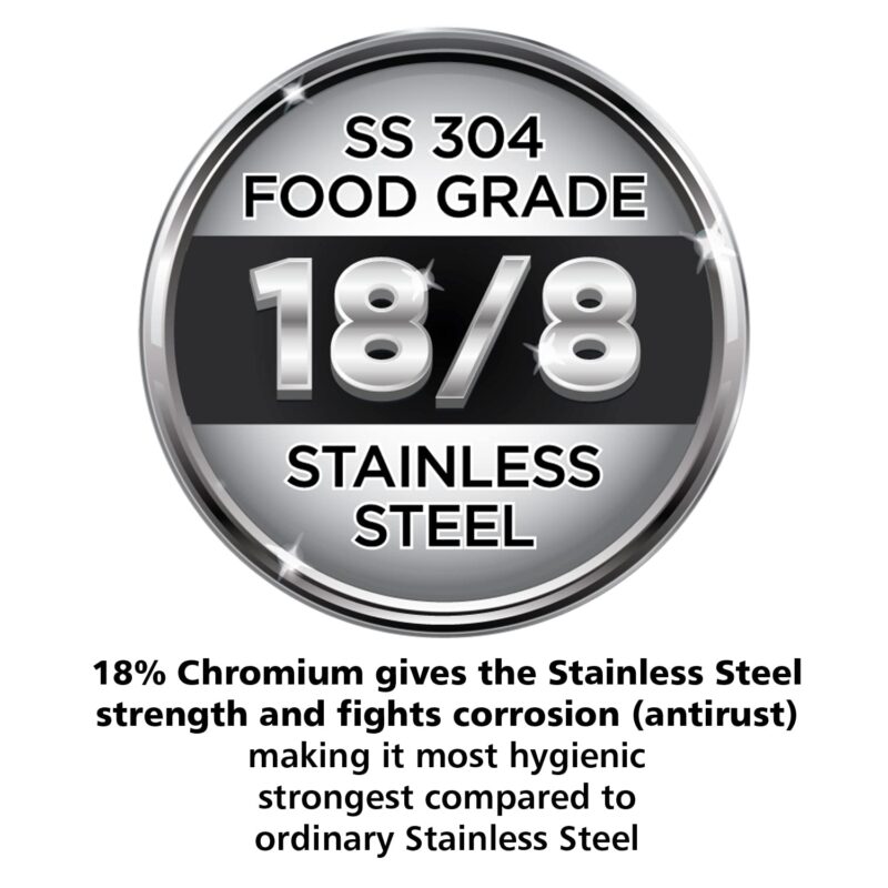 Hawkins 5 Litre Inner Lid Pressure Cooker, Stainless Steel Cooker, Induction Cooker, Silver (HSS60), 5 Liter