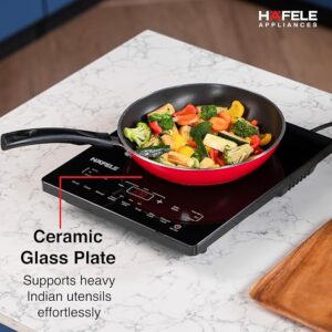 Hafele Magnechef Induction Cooktop |2100W High Power | Ceramic Glass Plate | Auto Cook Menus | Intuitive Touch Control | 2 Year Warranty | Black