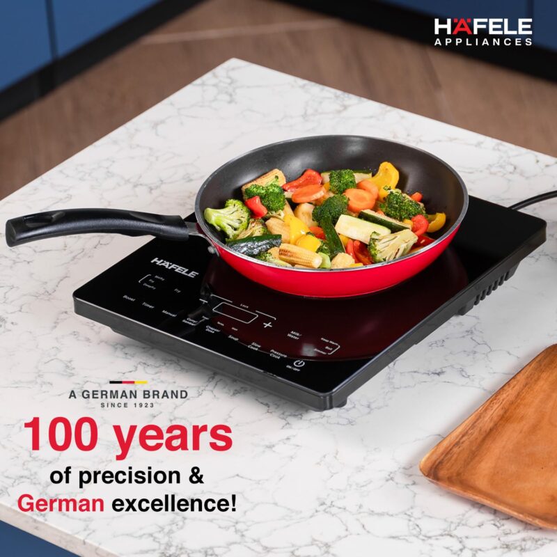 Hafele Magnechef Induction Cooktop |2100W High Power | Ceramic Glass Plate | Auto Cook Menus | Intuitive Touch Control | 2 Year Warranty | Black