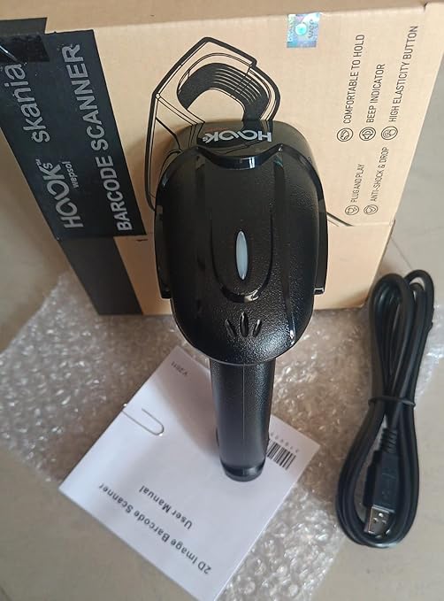 Wepsol Hooks Scania Scanner 760H Barcode Scanner (1) - USB Cable, Compatible with ECR, Wep Product, Touch POS, Computer