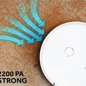 Haier Robot Vacuum Cleaner with Wet Mopping, 2-in-1 with App & Voice Control, Auto Recharge, Strong 2200 PA Suction, and Long Life 2600 Battery, 1.6 Hours, Silver