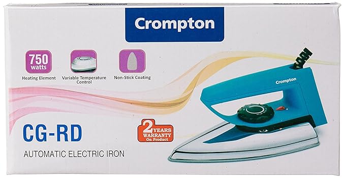 Crompton Greaves RD 750-Watt Dry Iron with Double Layer Non-stick Coating