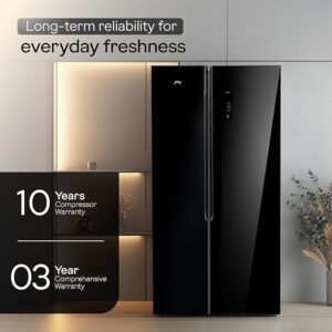 Godrej 600 Litres 3 Star Side By Side Refrigerator With ‎Inverter Technology (RS EONVELVET 646C RIT OP BK, Opera Black)