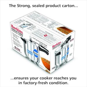 Hawkins 5 Litre Inner Lid Pressure Cooker, Stainless Steel Cooker, Induction Cooker, Silver (HSS60), 5 Liter