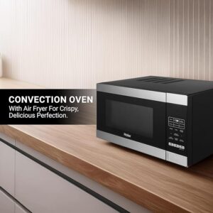 Haier 30L Convection Microwave Oven (HIL3001ARSB, Black) with In-Built Air Fryer | Motorized Rotisserie | Stainless-steel Cavity | 5 In 1 Microwave oven