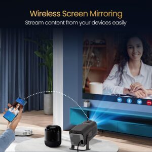 Portronics Beem 470 Smart LED Projector with 1080p Full HD Resolution, Rotatable Design, Built-in Streaming Apps (Netflix, Prime Video, Hotstar), 4500 Lumens, Screen Mirroring, 5 Watt Speaker