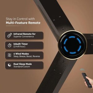 V-Guard Insight-G Premium Bldc Ceiling Fan For Home | 6 Speed Settings | 5 stars Energy Saving | Convenient Remote Control | High-Speed 100% Copper Motor | 1.2M