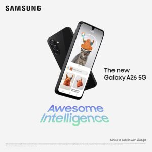 Samsung Galaxy A26 5G (Awesome Black, 8GB, 128GB) | Awesome Intelligence (AI) | Circle to Search | Gemini Live | FHD+ sAMOLED Display | 50MP OIS Camera | IP67 Rated