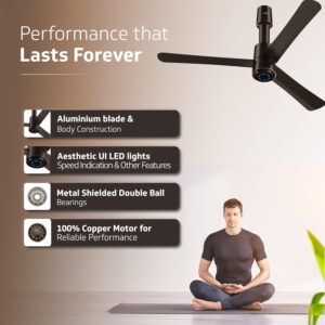 V-Guard Insight-G Premium Bldc Ceiling Fan For Home | 6 Speed Settings | 5 stars Energy Saving | Convenient Remote Control | High-Speed 100% Copper Motor | 1.2M