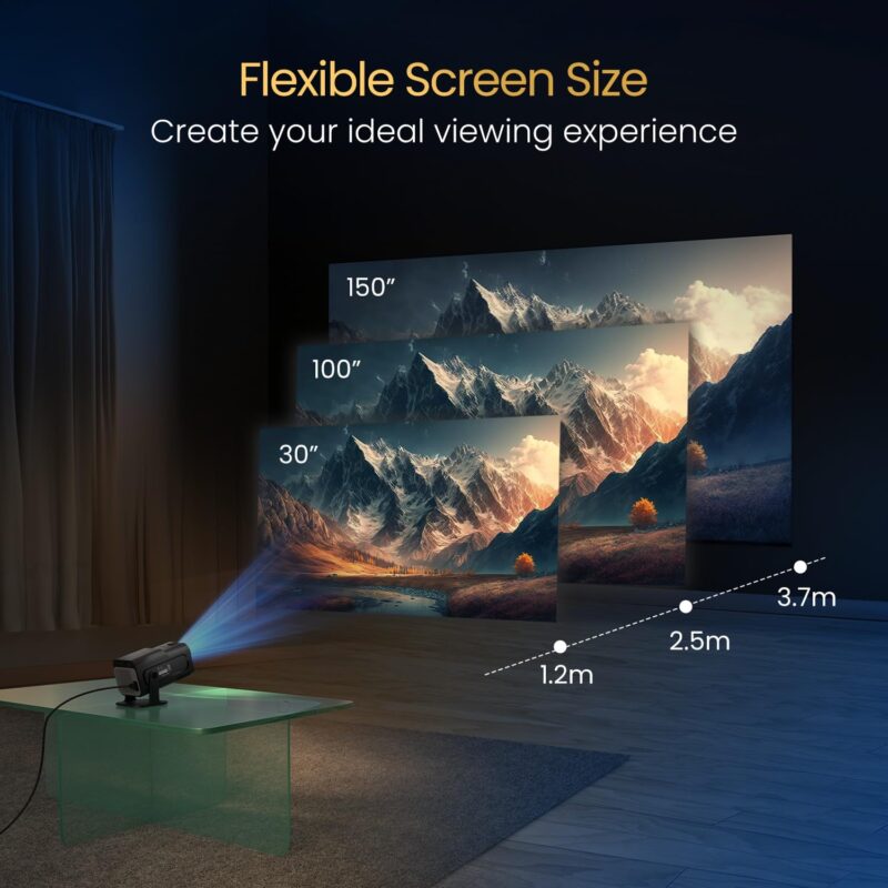 Portronics Beem 470 Smart LED Projector with 1080p Full HD Resolution, Rotatable Design, Built-in Streaming Apps (Netflix, Prime Video, Hotstar), 4500 Lumens, Screen Mirroring, 5 Watt Speaker