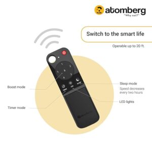 atomberg Ikano 1200mm BLDC Ceiling Fan with Remote | 5 star | High Air Delivery | LED Speed Indicator | Low Noise | Timeless Design with Power Saving | 2 Year Warranty|Gloss Black