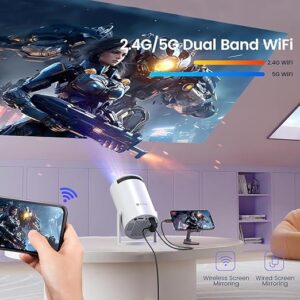 Portronics Beem 440 Smart LED Projector with 720p HD Resolution, Rotatable Design, Built-in Streaming Apps (Netflix, Prime Video, Hotstar), 2000 Lumens, Screen Mirroring, 3 Watts Speaker