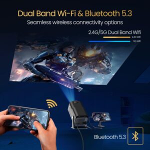 Portronics Beem 470 Smart LED Projector with 1080p Full HD Resolution, Rotatable Design, Built-in Streaming Apps (Netflix, Prime Video, Hotstar), 4500 Lumens, Screen Mirroring, 5 Watt Speaker