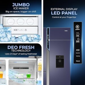 Haier 598L 3 Door Convertible Side by Side Refrigerator with WIFI Enabled Smart Sense AI