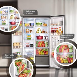 Godrej 600 Litres 3 Star Side By Side Refrigerator With ‎Inverter Technology (RS EONVELVET 646C RIT OP BK, Opera Black)