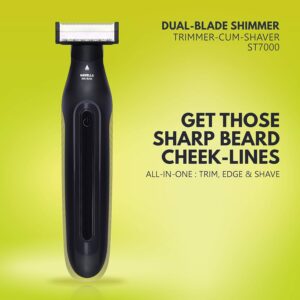 Havells UniBlade (Shaver cum Trimmer) | Rechargeable battery | 60 minutes Runtime | For Wet and Dry shave (IPX6) | 3 Trimming Combs | Travel friendly pouch | Black and Yellow | ST7000