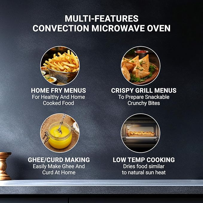 Haier 30L Convection Microwave Oven (HIL3001CBSH, Black, Crispy Grill)