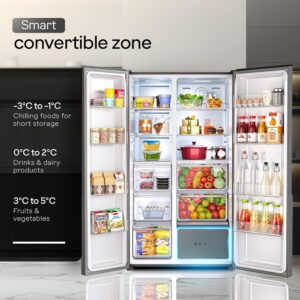 Godrej 600 Litres 3 Star Side By Side Refrigerator With ‎Inverter Technology (RS EONVELVET 646C RIT OP BK, Opera Black)