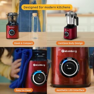 Atomberg Zenova Mixer Grinder | Unique Coarse Mode for Silbatta-like Texture | Intelligent BLDC Motor | Safety Features | 4 Jars including Chopper | Hands-Free Operation