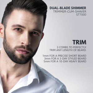 Havells UniBlade (Shaver cum Trimmer) | Rechargeable battery | 60 minutes Runtime | For Wet and Dry shave (IPX6) | 3 Trimming Combs | Travel friendly pouch | Black and Yellow | ST7000