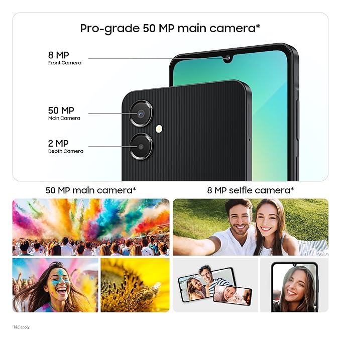 Samsung Galaxy A06 5G (Black, 4GB RAM, 128GB Storage) | 50MP Dual Camera | 4 Gen OS Upgrades | IP54 Rating | Voice Focus