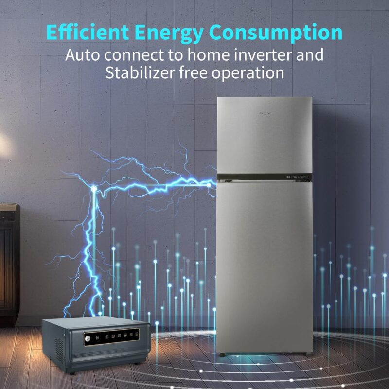 SHARP 265 L Frost Free Double Door 2 Star Refrigerator |Japan 7 Shield Protection|Hi-Tech Inverter | (Silver Hairline, SJ-FF305V2-PSH)