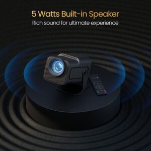 Portronics Beem 470 Smart LED Projector with 1080p Full HD Resolution, Rotatable Design, Built-in Streaming Apps (Netflix, Prime Video, Hotstar), 4500 Lumens, Screen Mirroring, 5 Watt Speaker