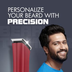 Havells Bt6111 Beard Trimmer, Skin Firendly Stainless Steel Blades 90 Mins Runtime Up To 13 Mm Length Settings 2 Years Guarantee (Red)-Battery Powered, Men