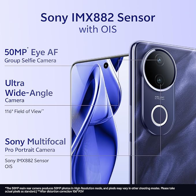 Vivo V50e 5G (Sapphire Blue, 8GB RAM, 256GB Storage)