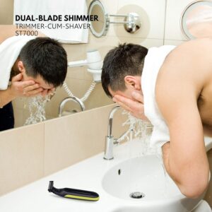 Havells UniBlade (Shaver cum Trimmer) | Rechargeable battery | 60 minutes Runtime | For Wet and Dry shave (IPX6) | 3 Trimming Combs | Travel friendly pouch | Black and Yellow | ST7000